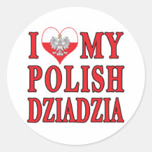 I Heart My Polish Dziadzia Stickers