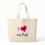 I heart my Pug Canvas Bags
