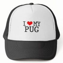 I Heart My Pug Trucker Hats