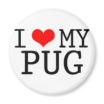 I Heart My Pug magnets by powertothepug I Heart My Pug magnets