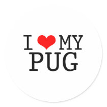 I Heart My Pug stickers