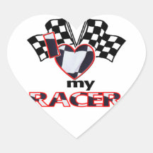 I Heart My Racer Heart Stickers