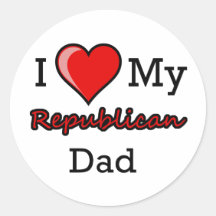 I Heart My Republican Dad Stickers