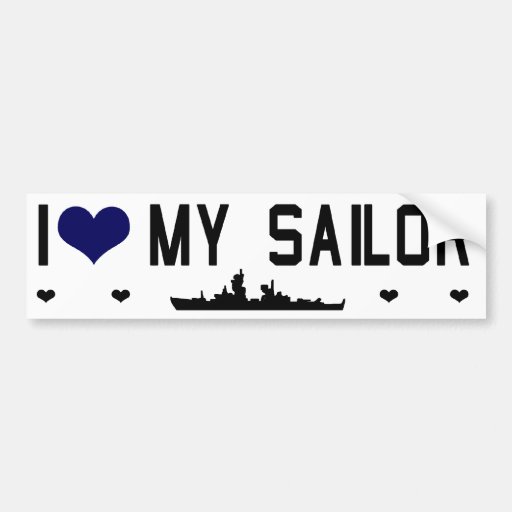 I Heart My Sailor Bumptersticker Bumper Stickers