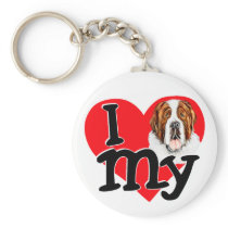 I (heart) my Saint Bernard Keychains