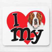 I (heart) my Saint Bernard Mouse Mats