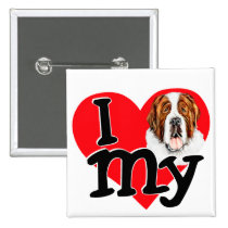 I (heart) my Saint Bernard buttons