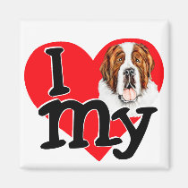 I (heart) my Saint Bernard magnets