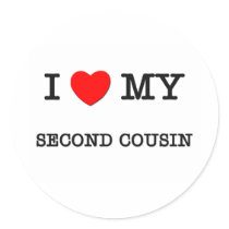 I Heart My SECOND COUSIN stickers by ilovemyshirt I Heart My SECOND COUSIN stickers