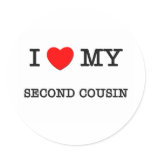 I Heart My SECOND COUSIN Stickers