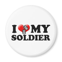 I heart my Soldier Refrigerator Magnet