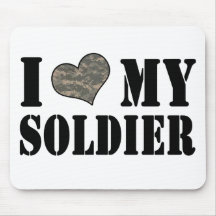 I Heart My Soldier Mousepads