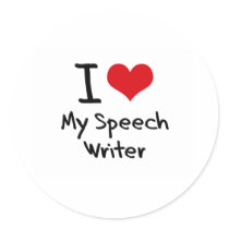 I heart My Speech Writer Stickers