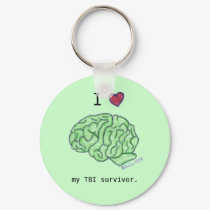 "I [heart] my TBI survivor" keychain