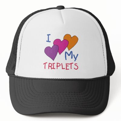 I Heart My Triplets Mesh Hat by Scrappintwins
