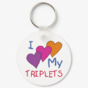 I Heart My Triplets keychains