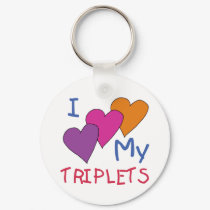 I Heart My Triplets keychains