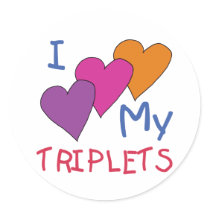 I Heart My Triplets stickers