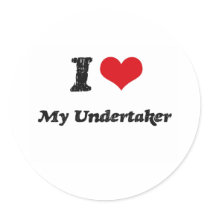 I heart My Undertaker Round Stickers