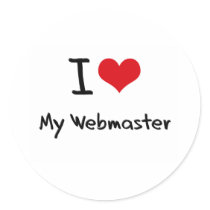 I heart My Webmaster Round Sticker