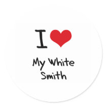 I heart My White Smith Round Stickers
