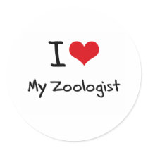 I heart My Zoologist Round Stickers