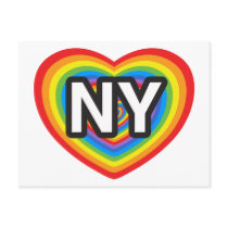 I heart New York. I love New York. NYC rainbow Postcards
