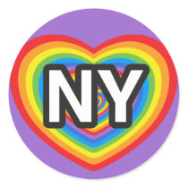 I heart New York. I love New York. NYC rainbow Sticker