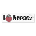 I Heart Nurses Alien bumper stickers by Quantum_Art_Nerd I Heart Nurses Alien bumper stickers