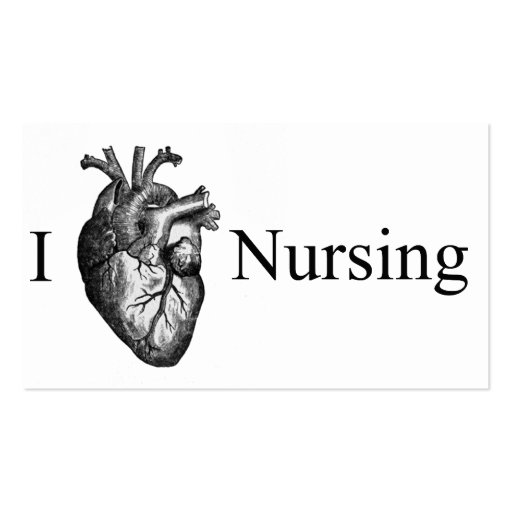 I Heart Nursing Business Card Template (front side)