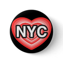 I heart NYC. I love NYC. New York City. I heart NY Buttons