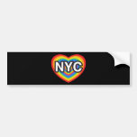 I heart NYC. I love NYC. New York City rainbow hea Bumper Sticker