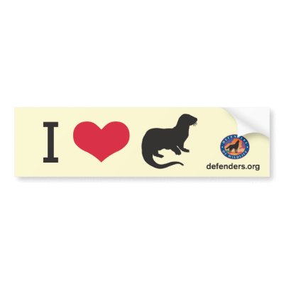 I Heart Otters Bumper Sticker by Defenders1947