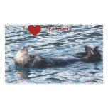 I heart Otters rectangular stickers