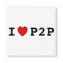 I heart P2P Refrigerator Magnets