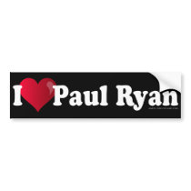 I Heart Paul Ryan Bumper Sticker -Black bumper stickers
