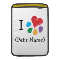 I Heart-Paw Love Pet's Name Template ipad sleeves