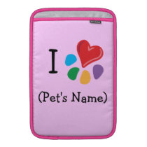 I Heart-Paw Love Pet's Name Template ipad sleeves
