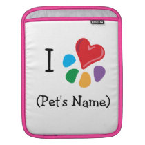 I Heart-Paw Love Pet's Name Template ipad sleeves