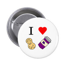 I heart Peanut Butter and Jelly Pinback Buttons