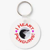 I Heart Penguins - Circle keychains by KevOzDotCom I Heart Penguins - Circle keychains