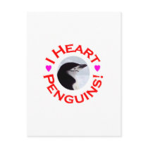 I Heart Penguins - Circle postcards by KevOzDotCom I Heart Penguins - Circle postcards
