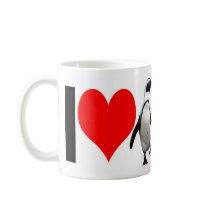 I (heart) penguins mug
