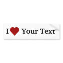 I Heart (personalize) bumper sticker bumpersticker