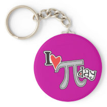 I heart Pi Day Keychain