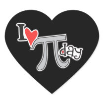 I heart Pi Day Stickers