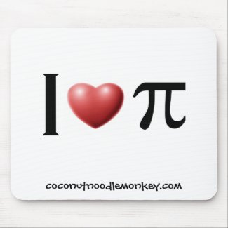 I heart pi mousepad mousepad