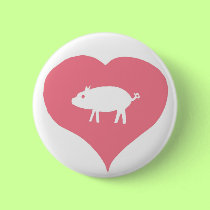 I Heart Pigs Pin buttons by SaraMonster I Heart Pigs Pin buttons