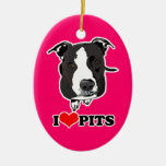 I HEART PITS (PIT BULLS) - 2 SIDED ORNAMENT
