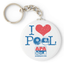 I Heart Pool Keychain